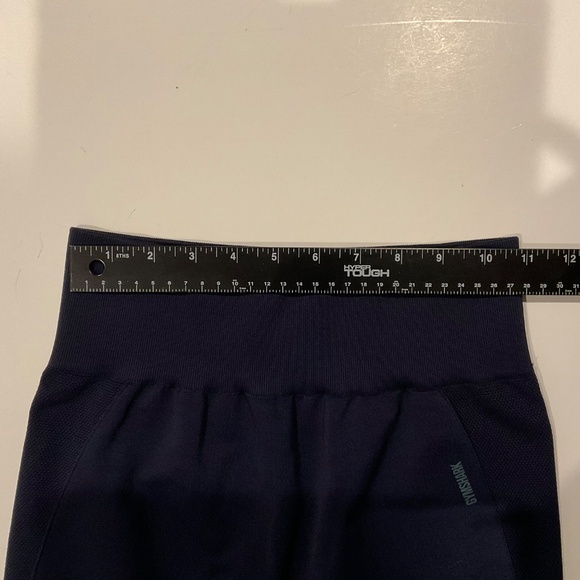 Gymshark Women’s Seamless Flex Cycling Shorts Sz M Navy Workout Active Bike Gym - Picture 4 of 8